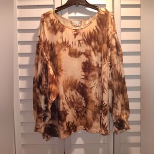 Zac & Rachel Woman's long sleeve printed Hacci top NWOT